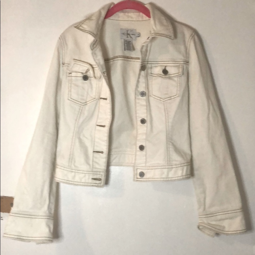 Vintage Calvin Klein off white denim jacket